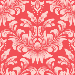 Vector damask seamless pattern element. Classical luxury old fashioned damask ornament, royal victorian seamless texture for wallpapers, textile, wrapping. Exquisite floral baroque template.