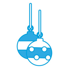 christmas balls icon over white background vector illustration