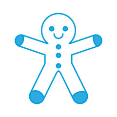 gingerbread man cookie icon over white background vector illustration