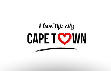 cape town city name love heart visit tourism logo icon design