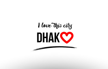 dhaka city name love heart visit tourism logo icon design