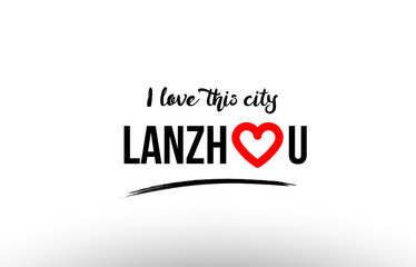lanzhou city name love heart visit tourism logo icon design