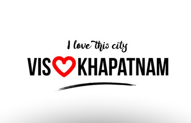 visakhapatnam city name love heart visit tourism logo icon design