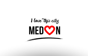 medan city name love heart visit tourism logo icon design