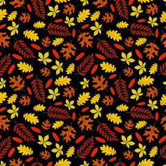 Fototapeta na wymiar Beautiful seamless autumn pattern vector 