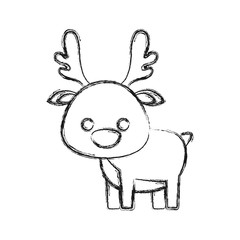 christmas deer icon over white background vector illustration