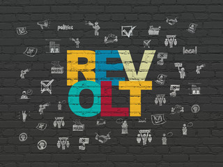Political concept: Revolt on wall background