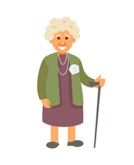 Grandmother with a cane