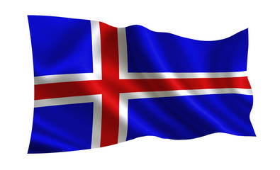 Fototapeta premium Iceland flag. A series of flags of the world.