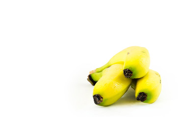 Yellow plantains focussed with white background and rear viewYellow plantains focussed with white background and rear viewYellow plantains focussed with white background and rear viewYellow plantains 