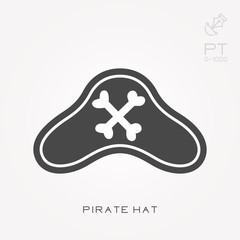Silhouette icon pirate hat