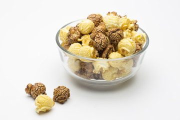 Chocolate popcorn in bowl