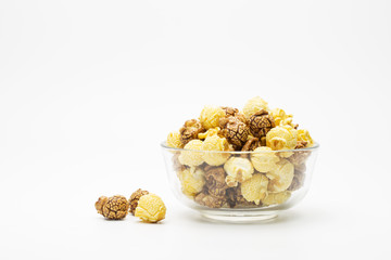 Chocolate popcorn in bowl