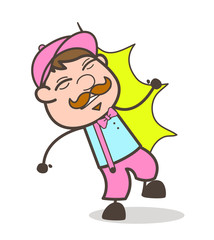 A Man Got Bumped By Wall Vector Illustration