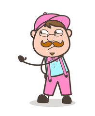 Angry Man Body Expression Vector Illustration