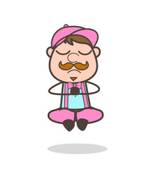 Cartoon Agent Doing Meditation Vector Illustration