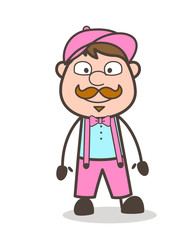 Happy Cartoon Seller Smiling Face Expression