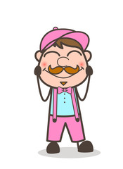 Happy Seller Man Blushing Face Vector