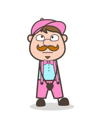 Cartoon Buyer Character Thinking Face Vector