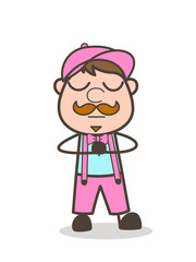 Cartoon Ice-Cream Seller Doing Prayer Vector