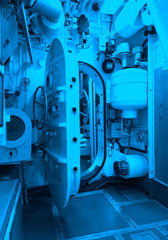 Interior of an old submarine - Door