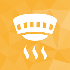 Feuermelder - Icon mit geometrischem Hintergrund gelb