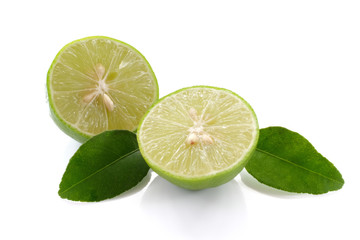 lime close up isolated on white background