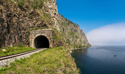 Fototapeta na wymiar The old tunnel on the Circum-Baikal Railway