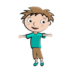 Cartoon child happy boy avatar, vector