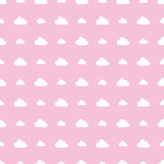 clouds baby girl pattern pink and white