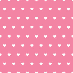 Materiał do szycia hearts love romantic pattern white on pink