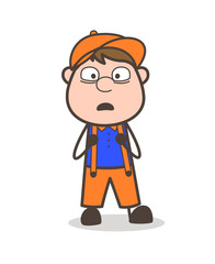 Fearful Cartoon Client Face Vector Illustration