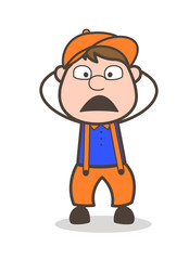 Cartoon Sales-Boy Frowning Face Expression