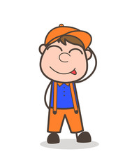 Cartoon Young Boy Face Savouring Delicious Food Expression