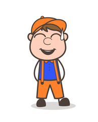 Laughing Loudly Boy Face Vector Illustration