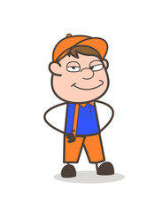 Obraz premium Naughty Cunning Smiling Man Face Vector Illustration