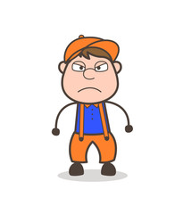 Fototapeta premium Cartoon Candidate Pouting Face Expression Vector