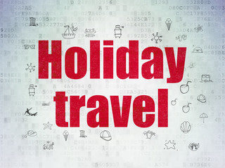 Fototapeta premium Travel concept: Holiday Travel on Digital Data Paper background