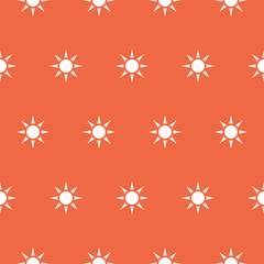 Materiał do szycia sun pattern white on orange background