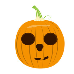 Isolated halloween jack-o-lantern on a white background, Vector illustration