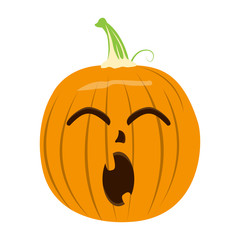 Isolated halloween jack-o-lantern on a white background, Vector illustration