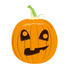 Isolated halloween jack-o-lantern on a white background, Vector illustration