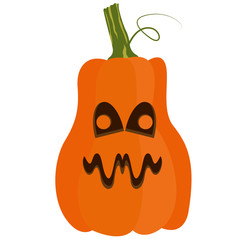 Isolated halloween jack-o-lantern on a white background, Vector illustration