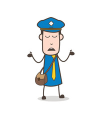 Cartoon Mailman Showing Empty Hands Vector