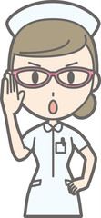 Illustration women nurses wearing white coat wear glasses