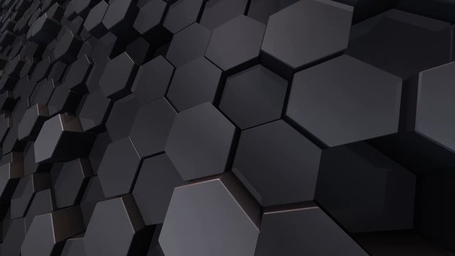 Geometric Hexagon Block Wall moving background.