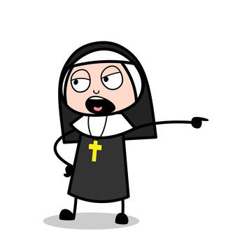 Aggressive Nun Shouting Expression Vector