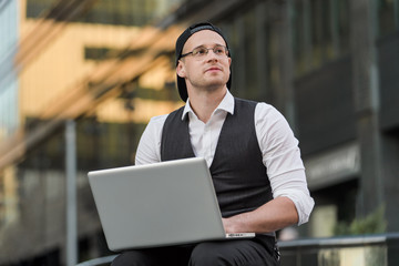 businessman with laptop
