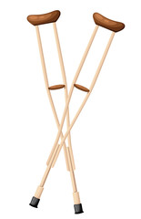 Crutches icon logo. Flat illustration of crutches vector icon isolated on white background Web site page and mobile app design