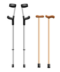 Crutches icon logo. Flat illustration of crutches vector icon isolated on white background Web site page and mobile app design